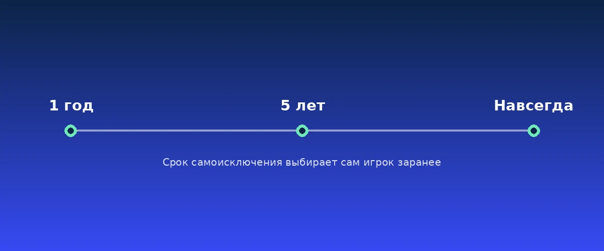 Шкала сроков самоисключения от одного года до пяти лет и навсегда
