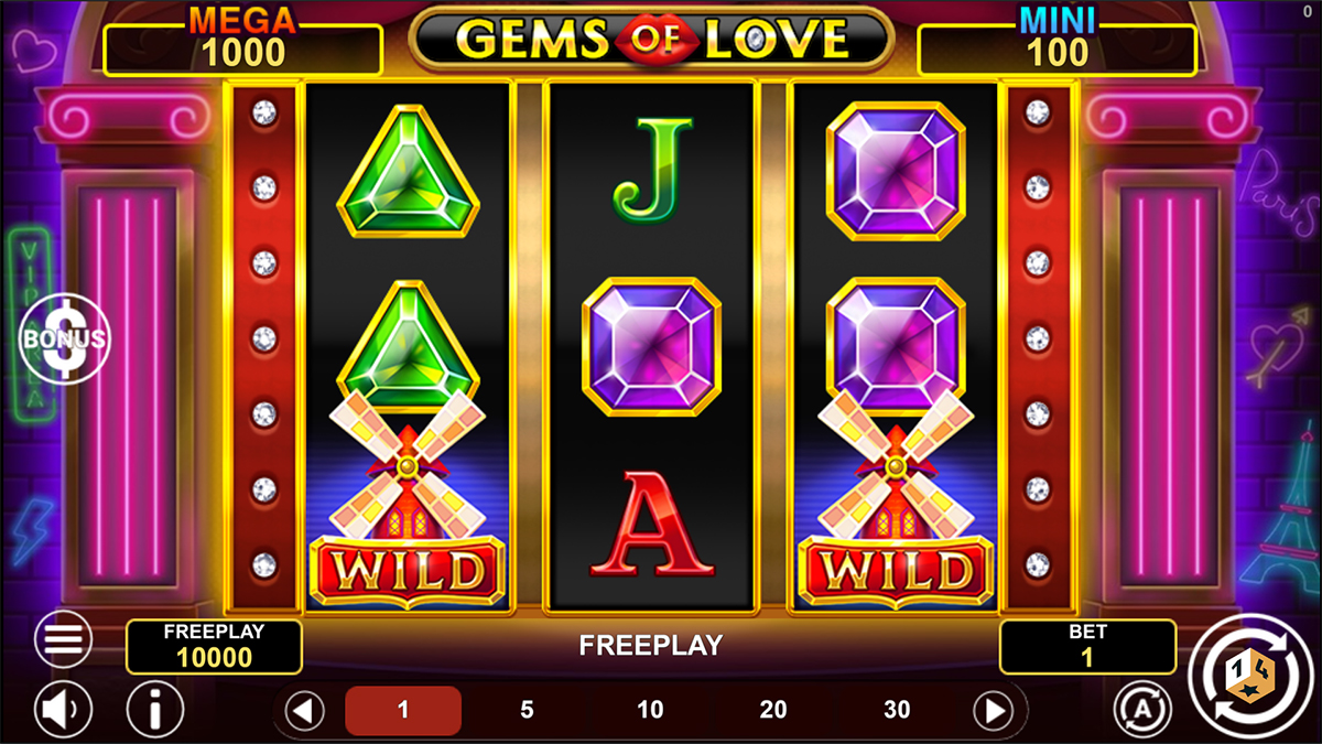 Gems of Love Hold and Win gameplay screenshot