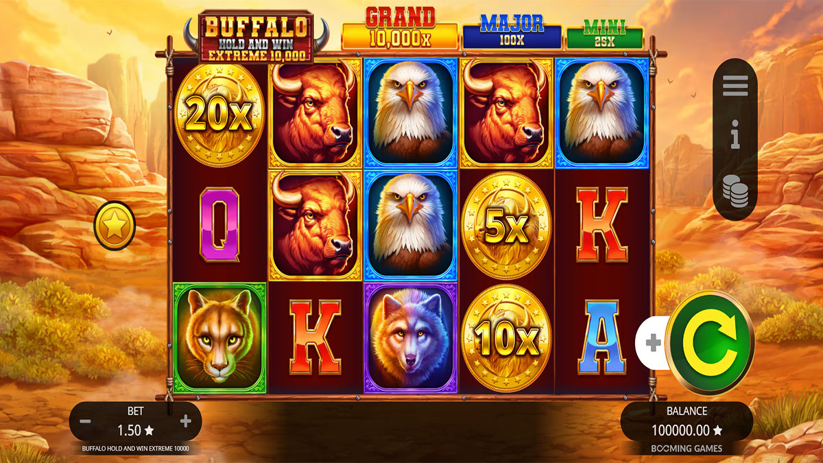 Buffalo Hold and Win Extreme 10000 gameplay screenshot