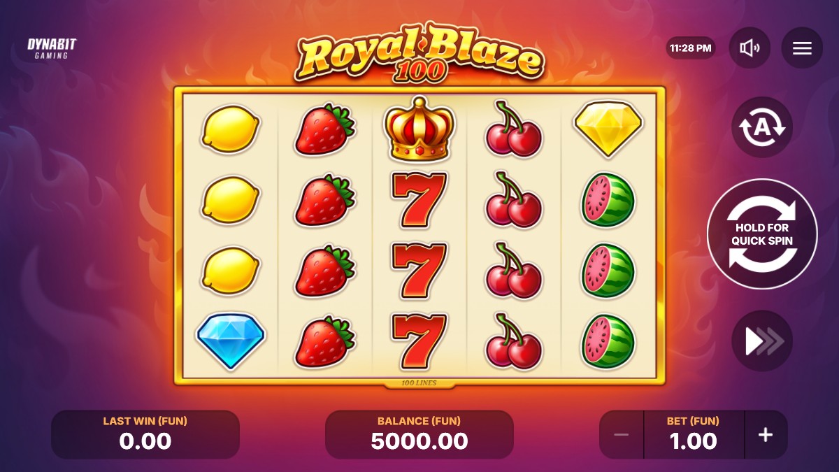 Royal Blaze 100 gameplay screenshot