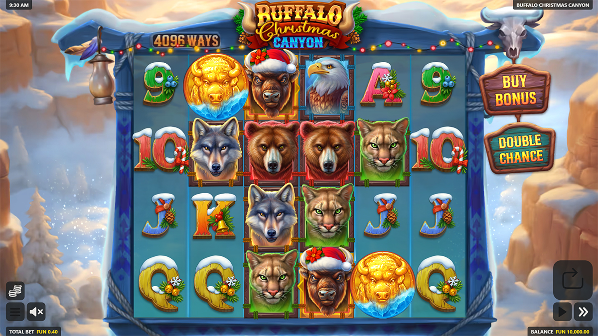 Buffalo Christmas Canyon gameplay screenshot