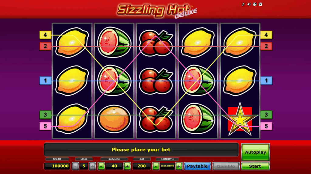 Sizzling Hot Deluxe gameplay screenshot