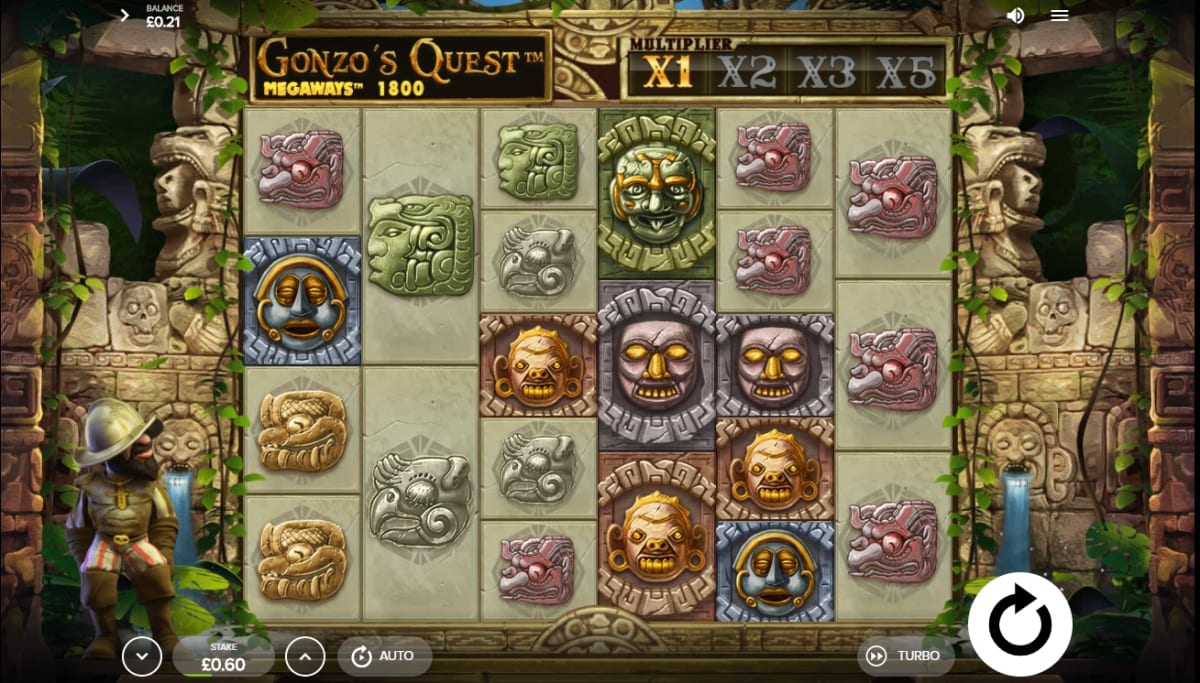 Gonzo's Quest Megaways gameplay screenshot