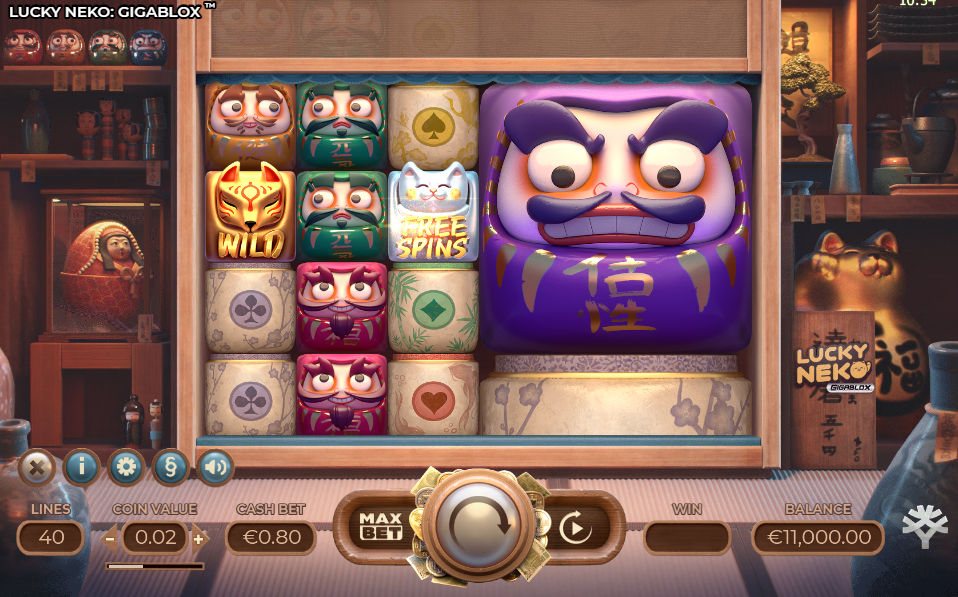 Lucky Neko Gigablox gameplay screenshot