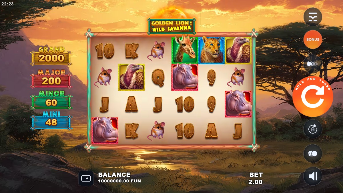 Golden Lion Wild Savanna gameplay screenshot